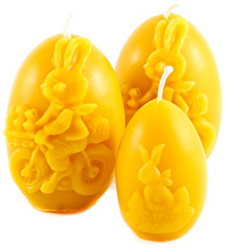 Naturra 100% Osterei Bienenwachskerzen Set (bestehend aus 3 Osterkerzen)