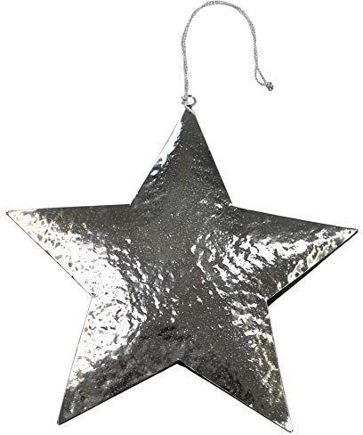 DECOLINE Sternanhänger aus Edelstahl verchromt - Christbaumschmuck - Stern - Weihnachten