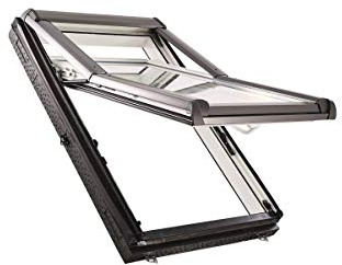 Roto Designo R7 WDF R75_K W WD AL Hoch-Schwingfenster aus Kunststoff mit Wärmedämmung und Eindeckrahmen (Eindeckrahmen: EDR Rx WD 1x1 HZI AL, 54 x 78)