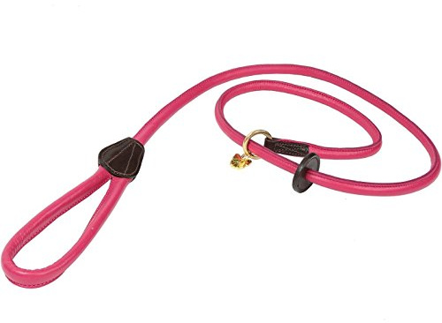 Shires Rolled Leather Dog Lead One Size Pink