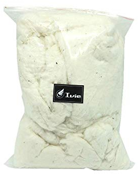 Ivie Kopfkissenfüllung Kissenfüllung aus Rohe Bio-Baumwolle Faser Batting Natural Color Eco freundliche Füllung für Kissen Tröster Puppen Füllgewicht 500g,1000g,1500g (500)