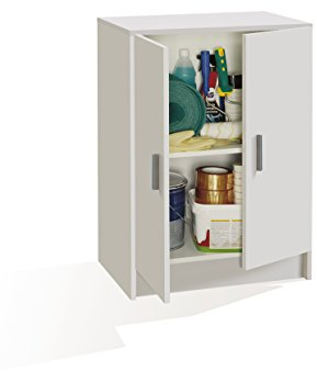 Dmora - 2-türiger Mehrzweckschrank Memphis, Niedriger Zusatzschrank, Schuhregal mit 1 Regal, Multifunktionsschrank, 59x37h80 cm, Weiß