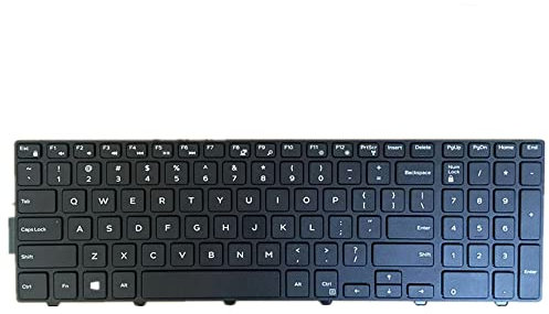 fqparts Replacement Teclado portátil para For DELL For Vostro 15 15 3565 Edición Estados Unidos DE EE. UU. Negro