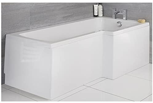 MILANO White 1700 x 850mm Right Hand Square Shower Bath End Panel | Acrylic Construction. Generous Bathing Capacity. Resistant To Stains & Scratches. Contemporary Style. Height Adjustable Feet.