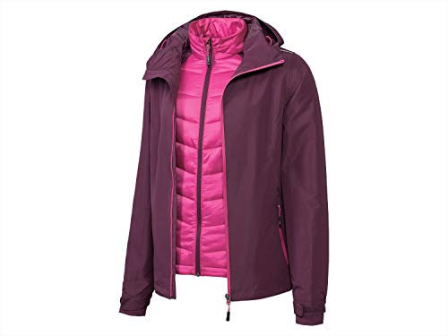 Crivit Multi Funktionsjacke 2-in-1 Outdorjacke - Kapzue Wasserdicht Lila 38
