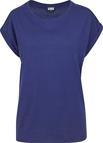 Urban Classics Damen T-Shirt Ladies Extended Shoulder Tee, T-Shirt mit überschnittenen Schultern, aus Baumwolle, erhältlich in vielen Farben, Bluepurple, XS