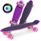 N/T 22 Zoll Cruiser Skateboard Retro Komplettboard Cruiser-Board Mit LED Leuchtrollen Retro Skate Board Für Erwachsene Kinder Jungen Mädchen
