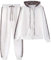 amropi Donna Tuta Sportiva Set Leopardato Maniche Lunghe Felpa con Cappuccio e Jogging Pantaloni (Bianco, 4XL)