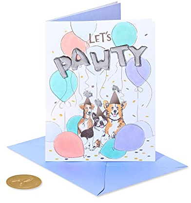 Papyrus Geburtstagskarte mit Hundemotiv (Let's Pawty)