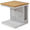 Garland Poly Rattan Lounge Beistelltisch Havanna 50,5x50,5x53 cm Alu Gartentisch Teak Holz Balkontisch Gartenmöbel - Weiß Grau