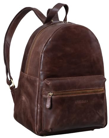 STILORD Flynn Großer Rucksack Leder XL Lederrucksack für Damen Herren Laptop Rucksack Reiserucksack Arbeitsrucksack Schulrucksack aus Echt Leder Farbe:Lyon - braun