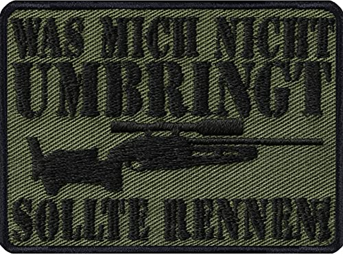Bundeswehr Geschenk Aufnäher Was mich nicht umbringt, sollte rennen Army Tactical Morale Patch Militär Abzeichen Bundesheer Applikation zum annähen/aufbügeln | 70x50mm