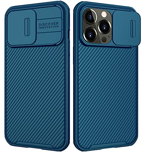 Nillkin CamShield Pro kompatibel mit iPhone 13 Pro Hülle mit Kameraobjektiv-Schutzhülle, TPU-Rahmen und PC-Rückseite - Blau