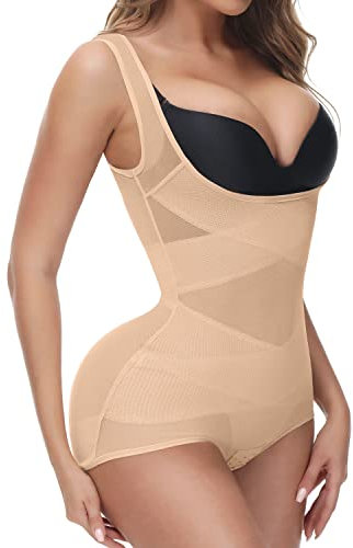 Tummy Control Body Shaper Womens Open Bust Bodysuit Slimming Shapewear Breathable Body Shaping Bodysuit with Waist Trainer