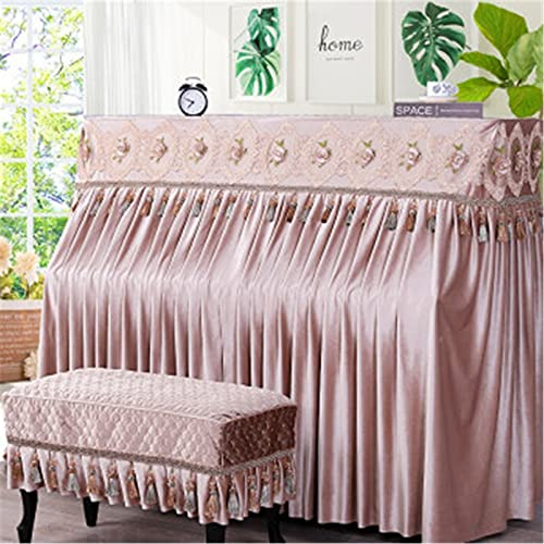 Klavierabdeckung Einfache und Moderne Klavierabdeckung Full Cover Fabric Light Luxury High-End Piano Dust Cover Kratzfeste Klavierabdeckung (Color : Pink, Size : Large)