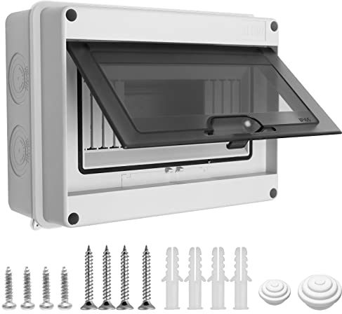 Yuehuabao Verteilerkasten Aufputz Waterproof Sicherungskasten Aufputz IP65 mit 8 Module Aufputzverteiler für Garten Oder Außenbereichen Entsprechen Feuchtraum