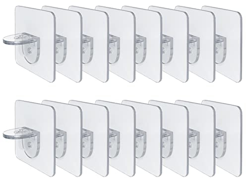 16 Stück Selbstklebende Regalbodenträger,Regalhalterung Unsichtbar,Tablarträger Ohne Bohren,Einlegeböden Für Schränke,Einlegeboden,Kleiderschrank,Glashalter,Regalbretter, Vorratsregal