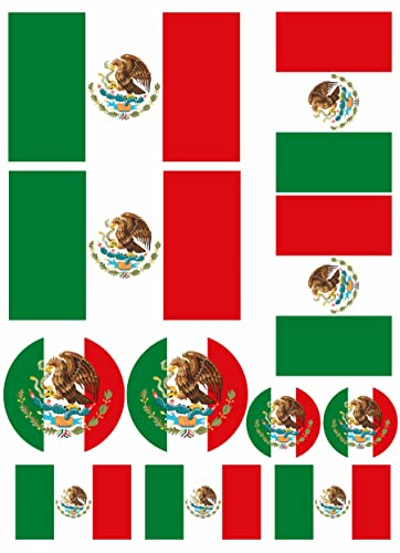 Daged Mexiko Flaggen Fahne Set 11 Stück Aufkleber selbstklebend Sticker - FS