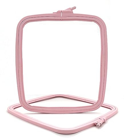 Nurge Rosa Stickrahmen aus Kunststoff, quadratisch, 4-teiliges Set