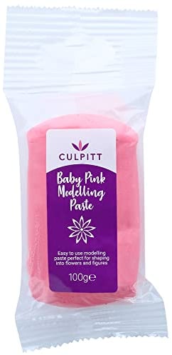 Culpitt Modelling Paste, Baby Pink, Sugarpaste, Gumpaste For Cake Decorating, Flowers, Animals, Figures, Models - Sets Hard, 100g
