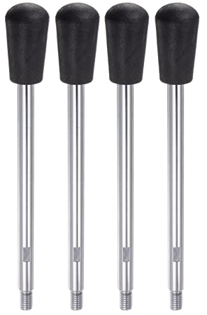 sourcing map 4pcs Serrage Poignées M8 Filetage 200mm (8) Longueur Chrome Plaqué Tournant Manivelle Poignée Grip Volant Vis Tige pour Tour Machine