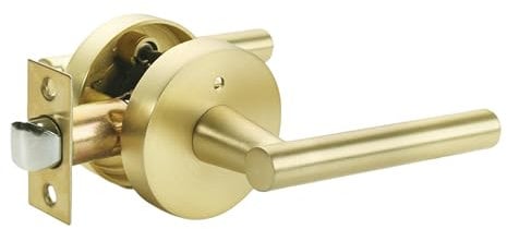 Coinkoly Gold Interior Door Handle, Modern Brushed Brass Bathroom Door Handle, Heavy Duty Privacy Door Levers for Bedrooms (1Pack)