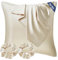Seiwohl Satin Kissenbezug 60x60 2er Set, Weich wie Seidenkissenbezug Silk Pillowcase, Vegane Seide Kopfkissenbezug Kissenhülle Seidenkopfkissen für Haar und Haut mit 2 Haargummis, Beige