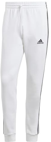 adidas Essentials Fleece Tapered Cuff 3-Stripes Pants - Pantaloni Uomo Felpati