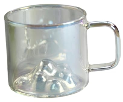 100 ml bunter Vulkan-Becher mit geradem Griff, hohes Borosilikat, hitzebeständiges Glas, Teeservice mit geradem Griff, Vulkan-Tasse