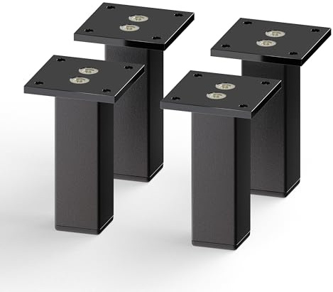Sossai® Exklusiv small - Aluminium Möbelfüße | E3MF | 4er Set | Höhe: 100mm | Farbe: Schwarzmatt
