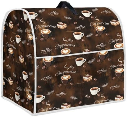 Psesaysky Abdeckung für Kaffeemaschinen, Küchenmischer, Schüsseln, schmutzabweisend, langlebig, Staubbedarf, Kaffeemaschinen-Abdeckung mit Tragegriff oben für einfache Lagerung, Größe L