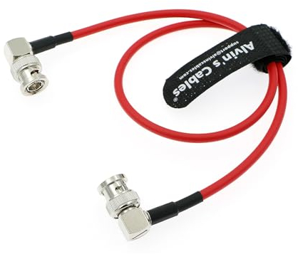 Alvin's Cables 12G SDI Cable coaxial flexible BNC macho a macho de ángulo recto para Red Komodo | Atomos Monitor Cable blindado 75 Ohm para cámara de vídeo 4K