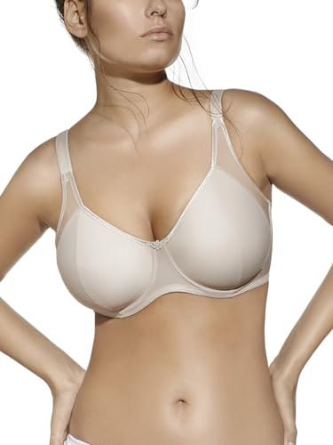 Selente MySecret - Reggiseno Morbido da Donna, Taglie Grandi, Prodotto nell'UE con Esclusiva Rete per Il bucato, Beige, Taglia 5C