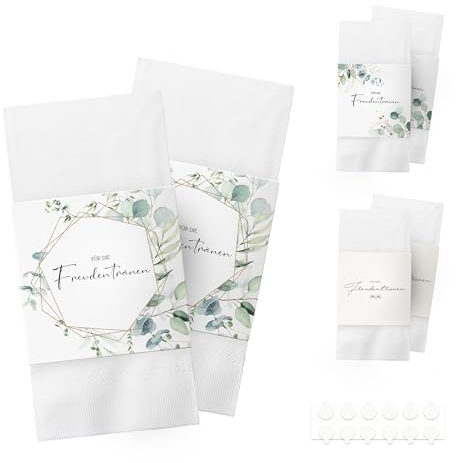 50 Stück Freudentränen Taschentücher Banderole, inkl. Klebepunkte zum verschließen, Taschentücher Hochzeit Freudentränen, für Taschentücher Gastgeschenke Hochzeitsdeko (Taschentücher nicht enthalten)