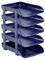Navy Blue Stackable Letter Rack Filing Desk Tray A4 Document File Holder Paper Organiser Sorting Tower Desk Organiser with 5 Trays and Risers
