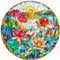 Stained Glass Lotus 300pcs Wooden Jigsaw Puzzles for Adults, Unique Animal Shape Puzzles with Wood Box, 34x34cm Family Game and Birthday Gifts