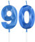 Royal Blue 90th Birthday Candles, 3D Number 90 Candle for Cake, Women Men 90th Birthday Decorations, Sapphire Candle Topper Blue Cake Decorations for Birthday Party Wedding Anniversary Supplies