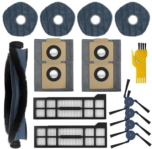 aotengou Zubehör für eufy X10 Pro Omni Roboter Staubsauger Ersatzteile 15 Packungen 1 Hauptbürste, 2 Filter, 4 Seitenbürsten, 4 Mop Tücher, 4 Staubbeutel