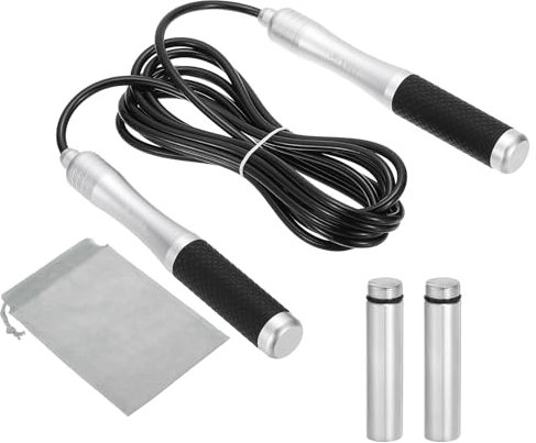 PATIKIL Speed Jump Rope for Fitness, Weighted Skipping Rope Tangle-Free Adjustable Rapid Jumping Rope with Load Block for Men & Women Aerobic Exercise, Black