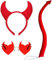 IHLOOTD Halloween Kostüm Zubehör 3 Stück Halloween Accessoires Damen mit Halloween Teufelshörner Haarreif Teufel Schwanz Rot Herz Sonnenbrille für Cosplay, Masquerade, Karneval (B)