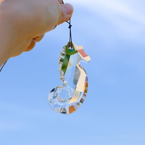 Tier-Kristall-Sonnenfänger zum Aufhängen, Schmetterlingsprisma, Kolibri, Regenbogenglas, Schmetterling, Sonnenfänger, Seepferdchen, hängende Kristalle für Fenster, Garten, Zuhause,