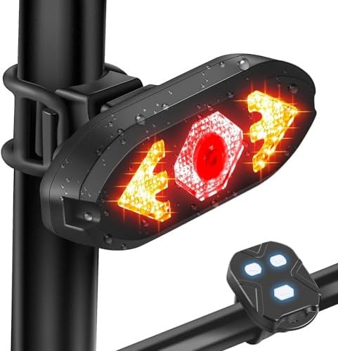 Fahrrad Blinker LINISME USB Wiederaufladbar Fahrrad Hecklicht mit Horn 120db Wasserdichtes Fahrradrücklicht mit Fernbedienung E-Bike Ultrahelles Sicherheitswarnrad Rücklicht für die Nacht