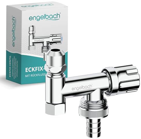 Engelbach® Universal Eckfix Gerätezusatzventil mit Rückflussverhinderer - Einfacher Einbau auf vorhandene Eckventile - Zusatzventil aus verchromten Messing
