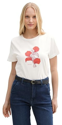 TOM TAILOR Damen 1045534 T-Shirt, 12099 - Off White 3, XXL EU