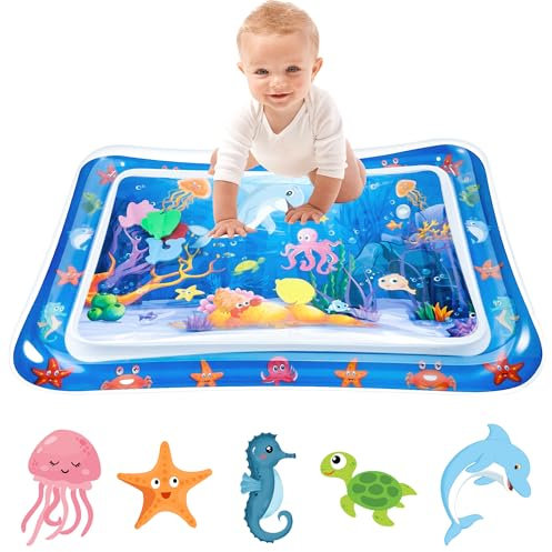 Wassermatte Baby Bpa Frei Wasserspielmatte Baby Spielzeug 3 6 9 Monate Wasser Spielmatte für Babys Spielmatte Baby Aufblasbare Bauchzeit Matte Babymatte Krabbelmatte Wasser Matte