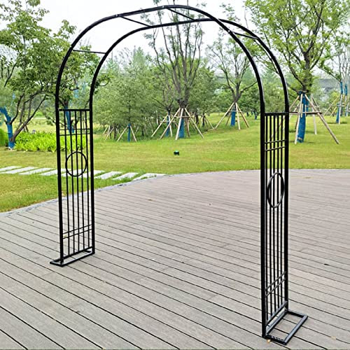 Gartenbogen aus Metall Großer Torbogen, Rosenbogen, Laube, Eingangs-Kletterrosen-Spalier, für Hochzeitsfeier-Dekoration, Schwarz, Weiß, Bronze, Grün