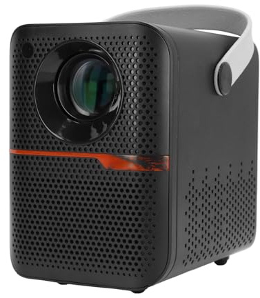 Portable Projector, 6K 1080P HD WiFi Projector with Remote Control, Bluetooth Projector with 6W Stereo Speakers, 4D Trapezoid Correction Zoom, Compatible with TV/PC/HDMI /