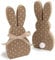 youngfocus 2 Stück Holzhasen Figuren (17 cm) - Natürliche Osterdeko aus Holz - Deko Hasen zum Hinstellen - Ideale Osterdekoration & Geschenk (Braun)