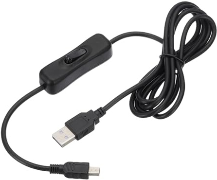 PATIKIL 4,92ft USB-Verlängerungskabel mit Ein/Aus-Schalter, Mini-USB-Männlich Datenunterstützung Netzkabel 4-Kern-Draht für LED-Streifen Schreibtischlampe Ventilator