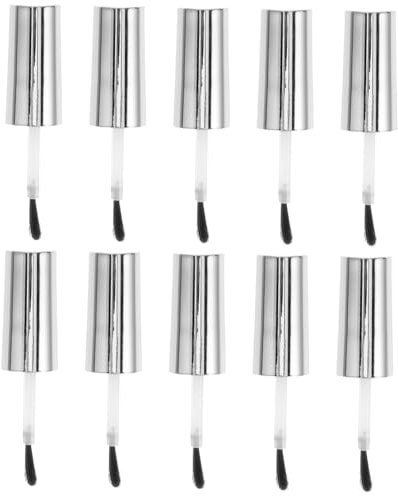 Vaguelly 10pcs Replacement Nail Polish Bottle Caps Nail Gel Bottles Caps Brush for Salon Supplies Small Gel Polish